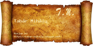 Tabár Mihály névjegykártya