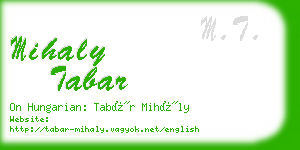 mihaly tabar business card